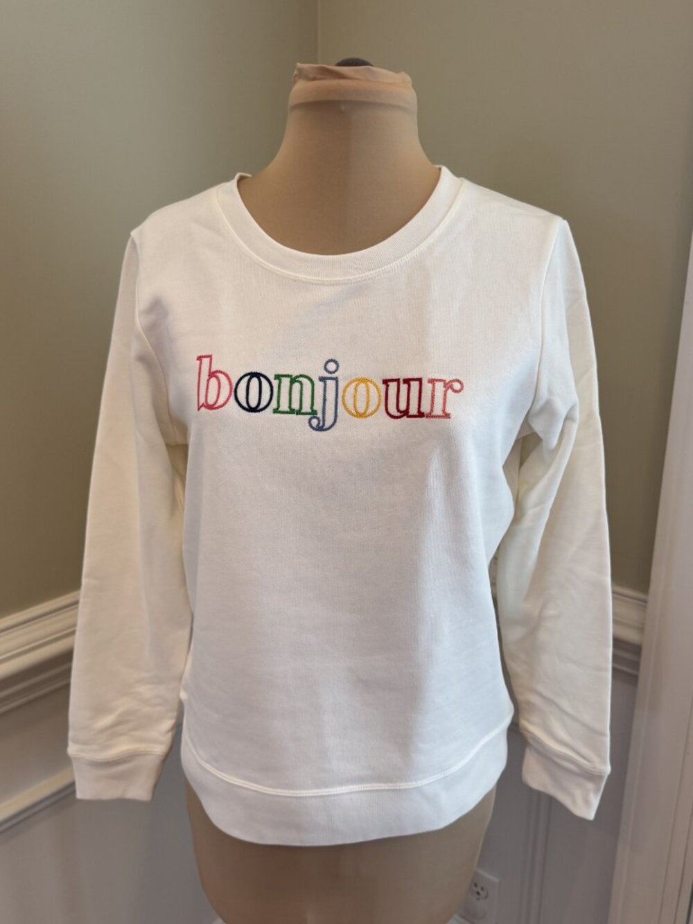 J. Crew Rainbow Bonjour Crewneck - NWT - Fall Festival